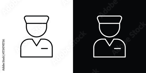 Valet icon in black and white linear versions