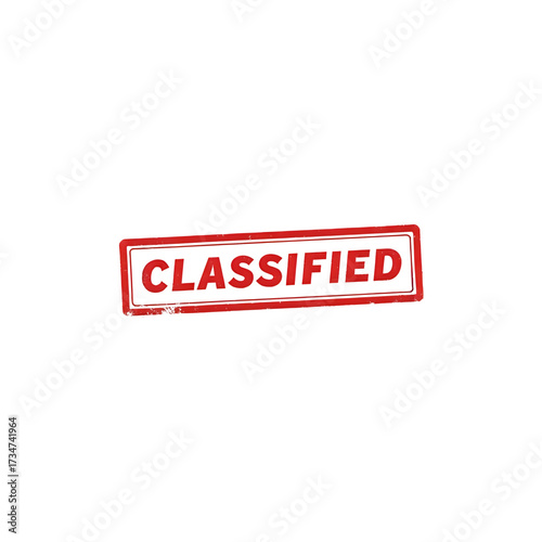 Red Classified stamp grunge texture urgent official seal