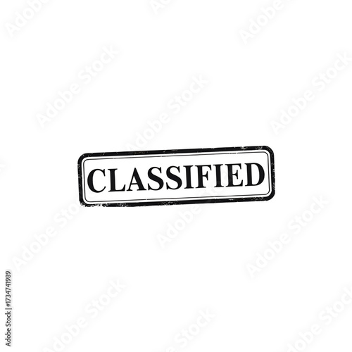 Secret stamp label conveys confidential information access