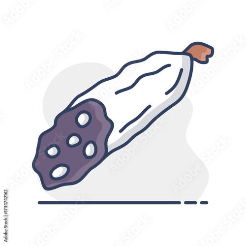 Dried Salami Sausage Minimalistic Flat Icon