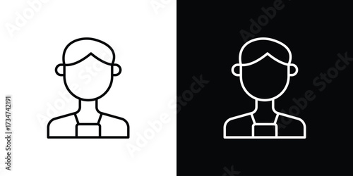 Tourist Guide icon in black and white linear versions