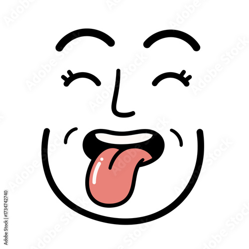 Cartoon Face with Tongue Out for Taste