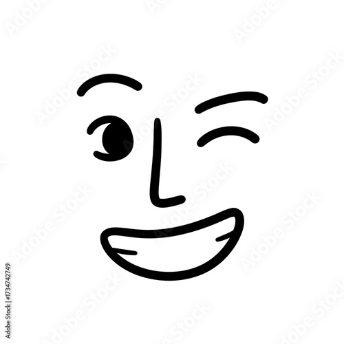 Winking Smiling Face Illustration