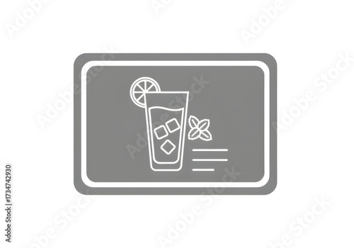 Minimal icon of a hydration recipe — no background, no shadow PNG