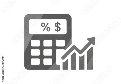  Minimal icon of a tax calculator — no background, no shadow PNG