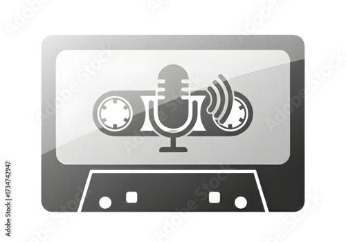 Minimal icon of a voice memo icon — no background, no shadow PNG