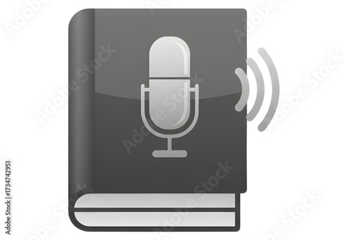 Minimal icon of an audio journal — no background, no shadow PNG