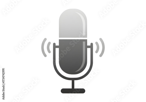 Minimal icon of a podcast microphone — no  background, no shadow PNG