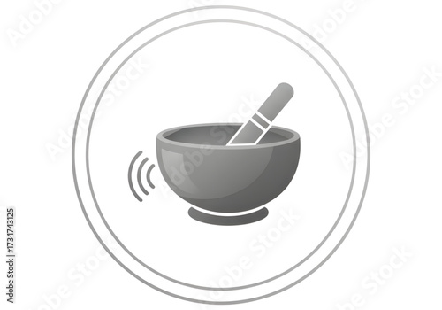 Minimal icon of a sound healing bowl — no background, no shadow PNG