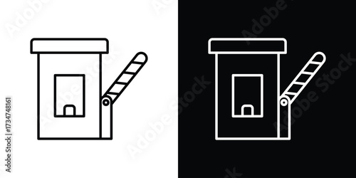 Road toll icon in black and white linear versions
