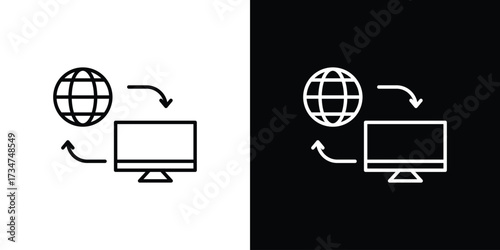 Remote Access icon in black and white linear versions