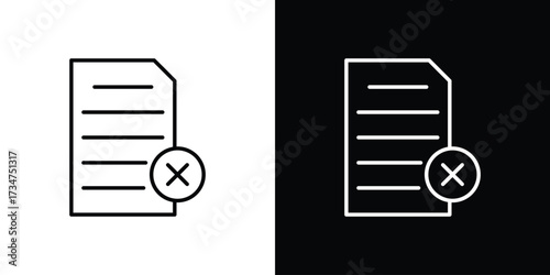 Paperless icon in black and white linear versions