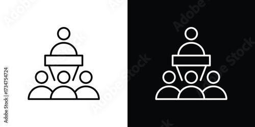 Lecture icon in black and white linear versions