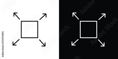 Large capacity icon in black and white linear versions