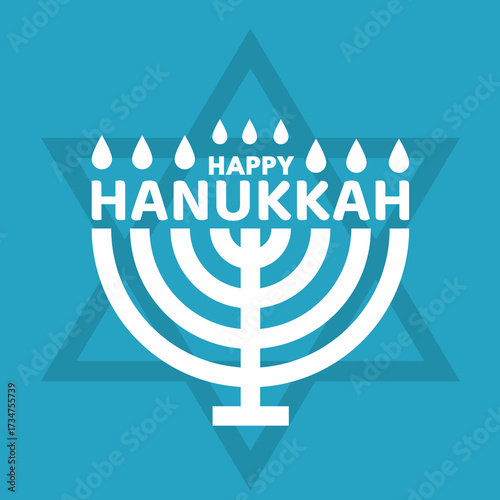Happy hanukkah banner  - bector illustration