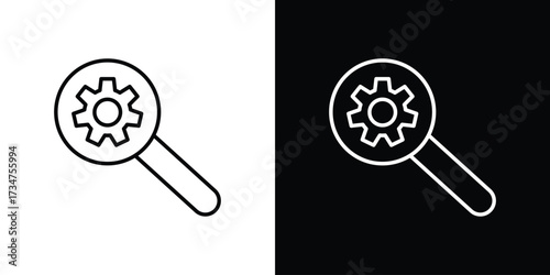 Investigate icon in black and white linear versions