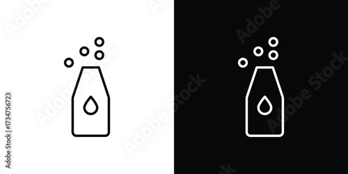 Humidifier icon in black and white linear versions