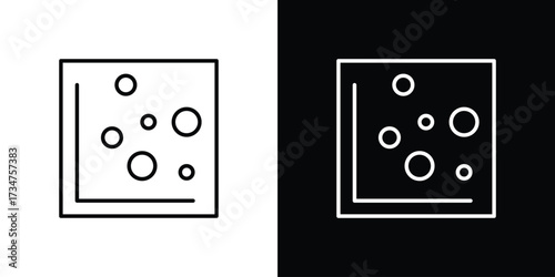 Heat Map icon in black and white linear versions