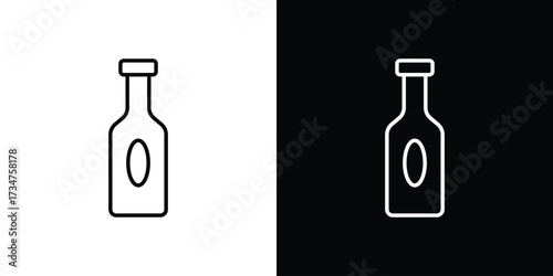 Gin icon in black and white linear versions