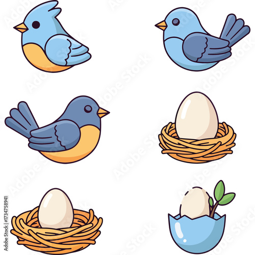 Cute Bird Illustrations A Collection of Adorable Avian Images and Nesting Scenes