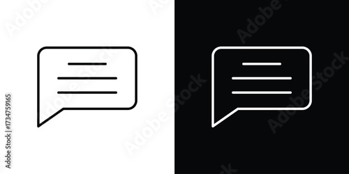 Feedback icon in black and white linear versions