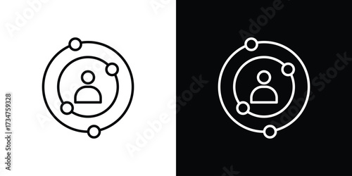 Experience icon in black and white linear versions