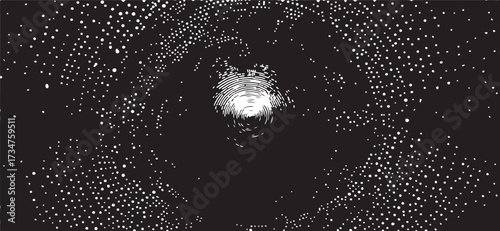 Circular starburst explosion texture. Distressed uneven grunge background. Abstract vector illustration. Overlay to create interesting effect and depth. Isolated on white background.