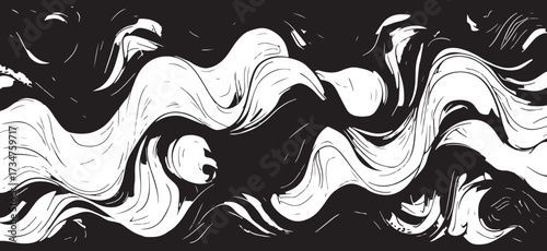 Vector brush stroke texture. Distressed uneven grunge background. Abstract vector illustration. Overlay over any design to create interesting effect and depth. Black isolated on white. EPS10