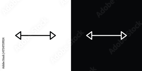 Double arrow icon in black and white linear versions