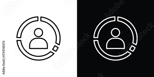 Demographics icon in black and white linear versions