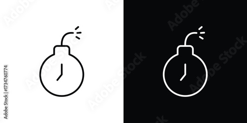 Deadline icon in black and white linear versions