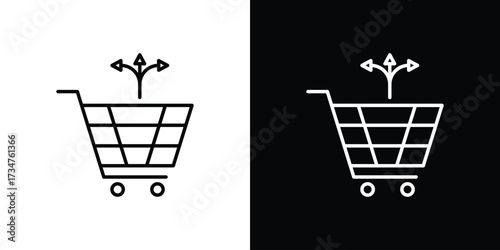 Cross sell icon in black and white linear versions