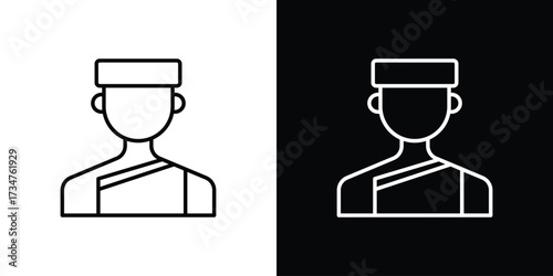 Concierge icon in black and white linear versions