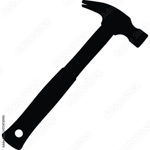Hammer Silhouette tool construction carpentry nail woodworking hand claw hardware repair building equipment industry black