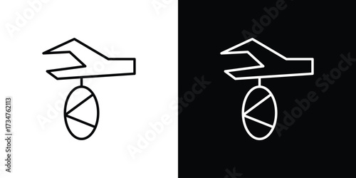 Cocoon icon in black and white linear versions