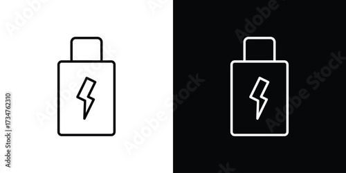 Circuit Breaker icon in black and white linear versions