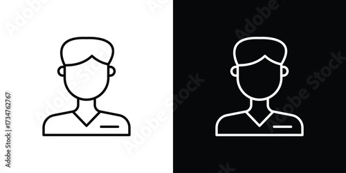Cashier icon in black and white linear versions