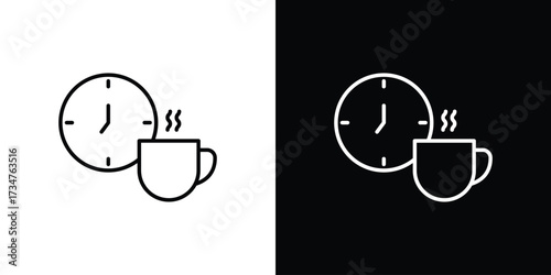 Break icon in black and white linear versions