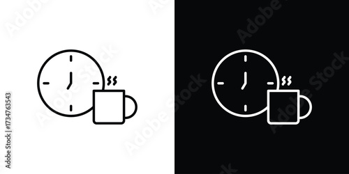 Break icon in black and white linear versions