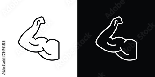 Arm icon in black and white linear versions