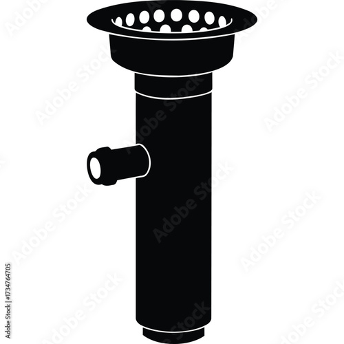Sink Drain Assembly Silhouette plumbing pipe strainer fixture water kitchen bathroom plumber repair maintenance household hardware