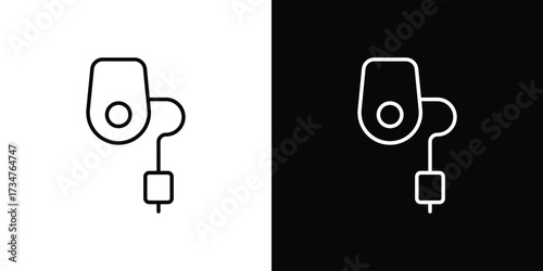 Anesthesia icon in black and white linear versions