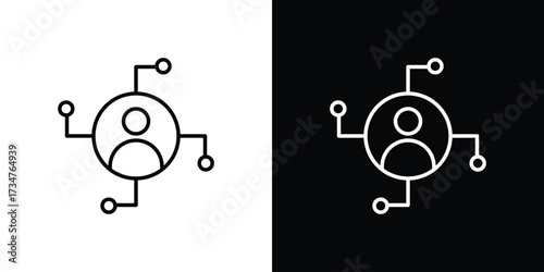 Affiliate marketing icon in black and white linear versions