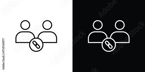 Affiliate link icon in black and white linear versions