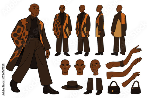 Fashion Avatar Creator. Cartoon realistic vector illustration, Character constructor style, isolated