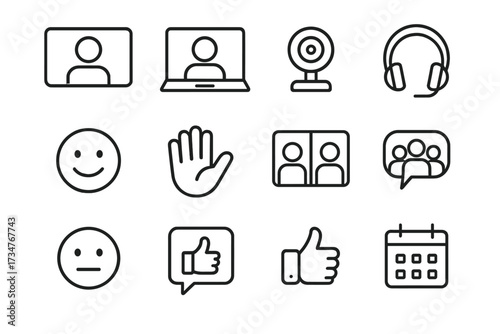 Long-Distance Friendship Icons. Maintaining long-distance friendships. Line outline icon set of Maintaining