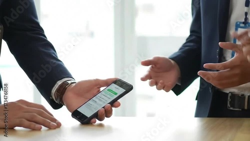 Startup team presenting mobile app to investors