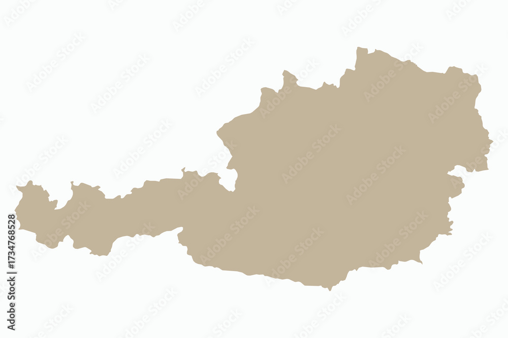 Fototapeta premium Vector graphic artwork suitable for print and web containing flat detailed map of AUSTRIA