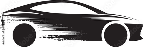 Abstract Sport Car Sketch Style with Fast Motion Grunge Effect