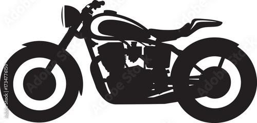 Custom cafe racer motorcycle silhouette vector illustration